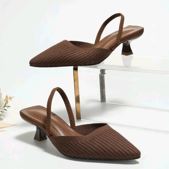 Fashionable New Style Women's High-Heeled Shoes With Pointed Toe, Elastic Strap - Picture 1 of 8